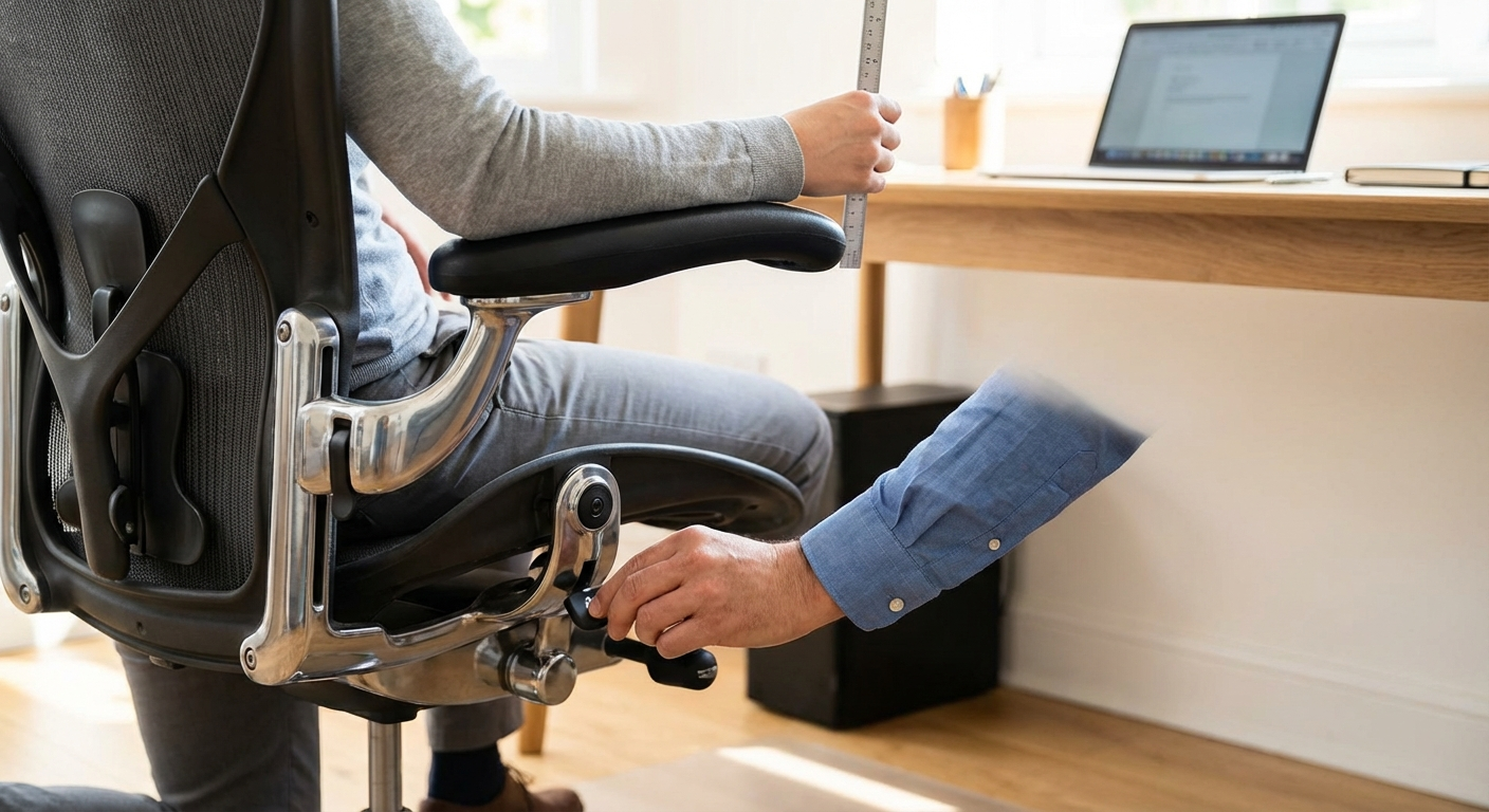 Armrests at the wrong height cause shoulder tension within 2 hours — adjust until shoulders are fully relaxed