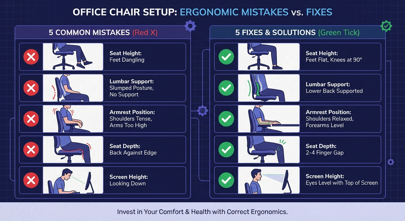 The 5 most common chair setup mistakes — check if you're making any of these right now