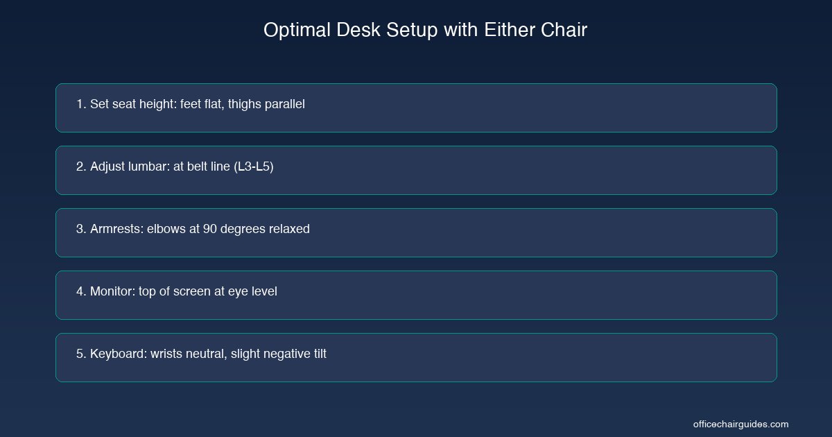 Optimal desk setup guide — five key adjustments that apply to both the Aeron and the Leap